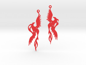  Firebird Phoenix Earrings  in Red Processed Versatile Plastic