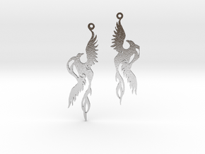  Firebird Phoenix Earrings  in Natural Silver