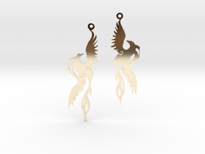  Firebird Phoenix Earrings  in 14k Gold Plated Brass