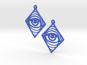  Evil Eye, Third Eye Earrings in Blue Processed Versatile Plastic