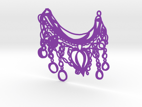 Boho Bubble Chain Statement Tribal Bib Necklace in Purple Processed Versatile Plastic