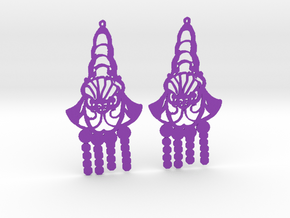  Chandelier Earrings, Art Deco in Purple Processed Versatile Plastic