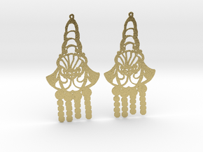  Chandelier Earrings, Art Deco in Natural Brass