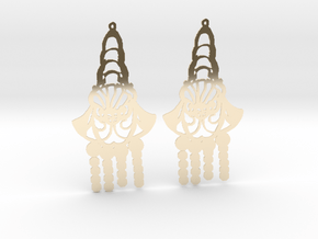 Chandelier Earrings, Art Deco in 14k Gold Plated Brass