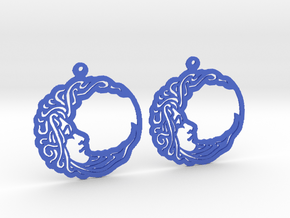 Moon Earrings in Blue Processed Versatile Plastic