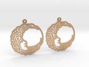 Moon Earrings in Natural Bronze