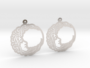 Moon Earrings in Rhodium Plated Brass