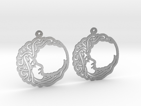 Moon Earrings in Natural Silver