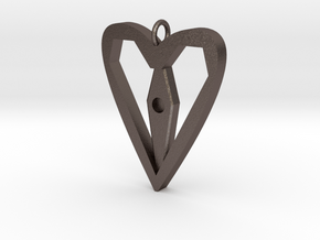 Heart Outer in Polished Bronzed-Silver Steel