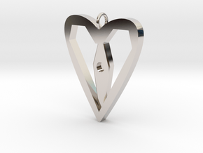 Heart Outer in Rhodium Plated Brass