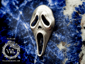 Scream HOLLOW Pendant  ⛧ VIL ⛧ in Polished Bronzed-Silver Steel: Small