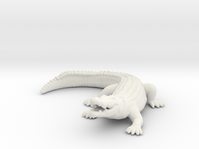 Giant Crocodile miniature model fantasy games dnd in White Natural Versatile Plastic