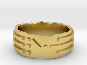 Atlantis Ring - Solid in Polished Brass: 9 / 59