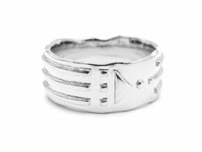 Atlantis Ring - Solid in Polished Silver: 9 / 59