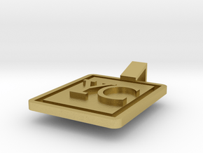 YC Letter Pendant in Natural Brass