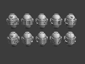 Space Knight Heads 10x -20x in Smooth Fine Detail Plastic: Medium