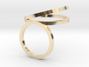 ANEL_2_CIRCULOS_ANGULO_NO_MEIO_19.5_MM in 14k Gold Plated Brass