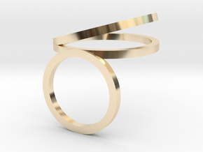 ANEL_2_CIRCULOS_ANGULO_NO_MEIO_18.9_MM in 14k Gold Plated Brass