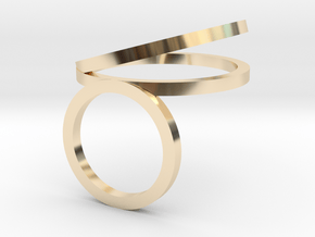 ANEL_2_CIRCULOS_ANGULO_NO_MEIO_16.5_MM in 14k Gold Plated Brass