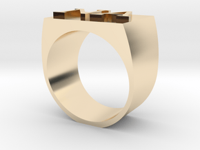 NA Letter ring in 14k Gold Plated Brass