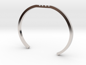 Striped Bangle 01 in Rhodium Plated Brass: Large