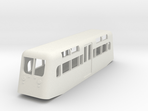 Southend Pier style Double ended railcar in 009 in White Natural Versatile Plastic