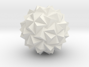 07. Great Hexagonal Hexecontahedron - 1 In in White Natural Versatile Plastic