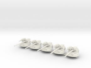 MG100-R21A1 BTR-80A Turrets (5) in White Natural Versatile Plastic