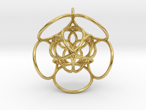 pentagram pendant3 in Polished Brass