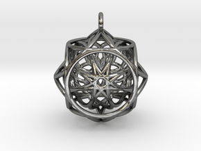 Octagram Pendant2 in Polished Silver