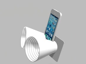 iPhone5 Stereo Acousticup Collapsible Amplifier in White Natural Versatile Plastic