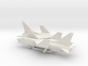 Vought F-8 Crusader (folded wings) in White Natural Versatile Plastic: 6mm
