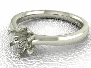 Classic tulip Solitaire 3 NO STONES SUPPLIED in 14k White Gold