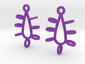 Oval earrings Rada in Purple Processed Versatile Plastic