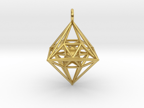 24 Cell Octaplex 4D Platonic Hypersolid 23mm in Polished Brass