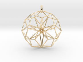 Toroidal 6D Cube Outer Shell Pendant in 14K Yellow Gold