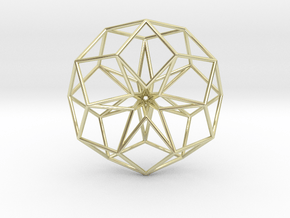 Toroidal 6D Cube Outer Shell - no ring in 14k Gold Plated Brass