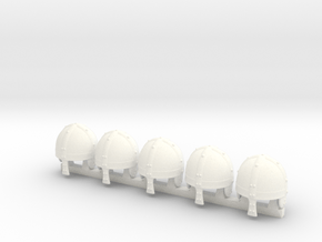 5 x Normannic helmet in White Processed Versatile Plastic