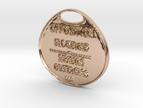 OPPOSITION-a3dastrologycoin- in 14k Rose Gold Plated Brass