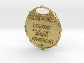 CONJUNCTION-a3dastrologycoin- in Natural Brass