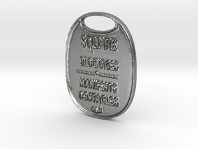 SQUARE-a3dastrologycoin- in Natural Silver