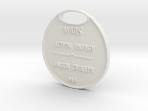 MARS-a3dCOINastrology- in White Natural Versatile Plastic
