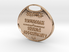 SEXTILE-a3dASTROLOGYcoins- in 14k Rose Gold Plated Brass