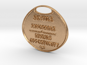 SEXTILE-a3dASTROLOGYcoins- in Natural Bronze