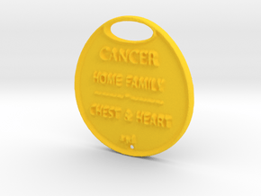 CANCER-A3D-COINS- in Yellow Processed Versatile Plastic