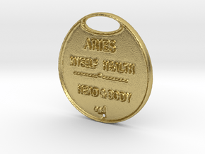 ARIES-A3D-COINS- in Natural Brass