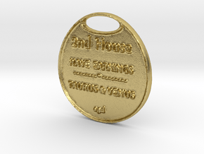 HOUSE-TWO-astrologycoinA3D- in Natural Brass