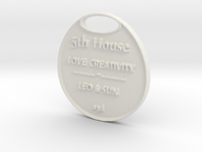 HOUSE-FIVE-astrologycoinA3D- in White Natural Versatile Plastic