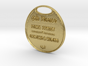 HOUSE-FOUR-astrologycoinA3D- in Natural Brass