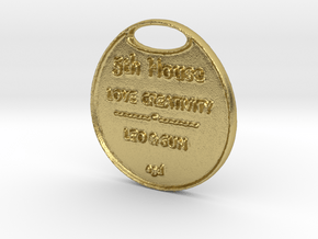HOUSE-FIVE-astrologycoinA3D- in Natural Brass